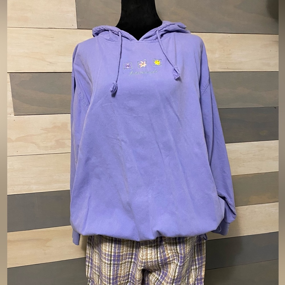 Hoodie, Red Head for her. Lightweight, embroidered front. Size L.